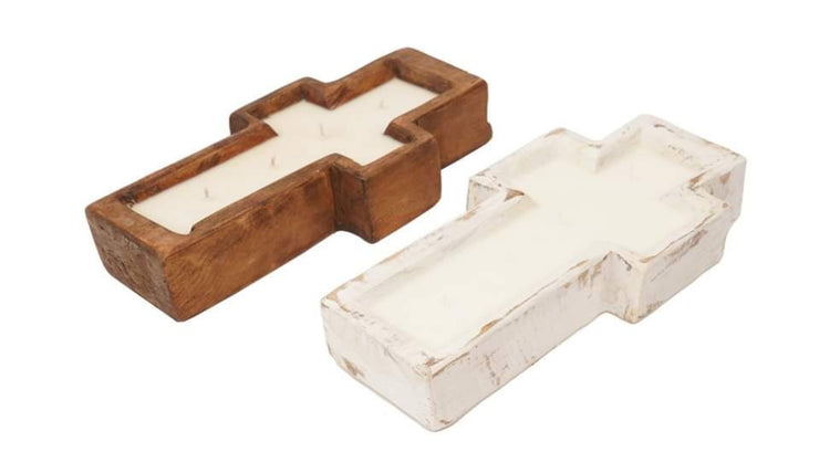 Buy Cross Candle - Wooden Dough Bowl Soy Wax Elegance at Wilson Farm Soaps